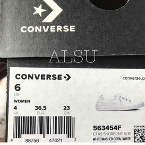 Converse CTAS sneakers white with pink. Size 6